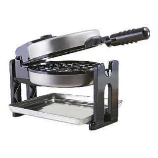   Bella Rotating Round Stainless Belgian Waffle Maker w/ Manual / NEW