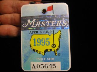 1995 Masters Series 4Day Golf Badge Ticket Ben Crenshaw Wins NR