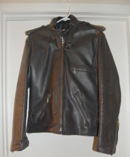 Vintage Bermans Leather Jacket Cafe Motorcyle