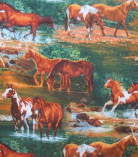 Rivers Bend Scenic Horse Wild Wings 100% Cotton Quilt Fabric BTY Yards 