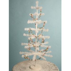 New GOOSE Feather Tree Bethany Lowe Vintage White Tree 36 inches Tall 