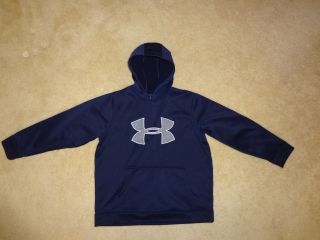 Under Armour Youth Big Logo Navy Blue Hoodie Sz YLG