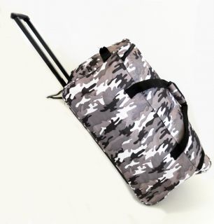 24 Camouflage Camo Wheeled Holdall Suitcase Travel Luggage Flight Bag 