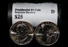 2012 D Benjamin Harrison Dollar 1 Roll Presidential Low Mintage