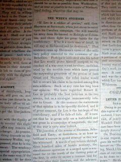 Original 1865 Anti Slavery Newspaper The Commonwealth w Ending of The 