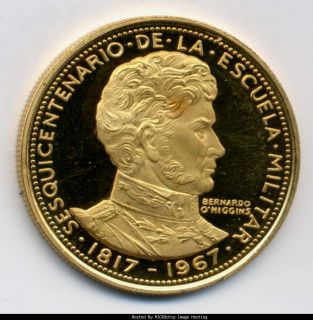 Chile 50 Pesos 1968 Bernardo OHiggins Military Accademy God C487 