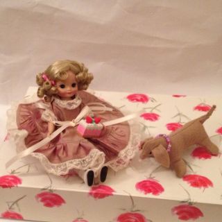 Betsy McCall Little Lady At Tea OOAK BIG Lot Tiny Blond Doll Dog Silk 