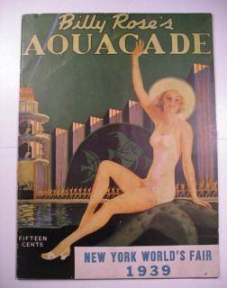 Souvenir Program Billy Roses Aquacade 1939 NY Worlds Fair