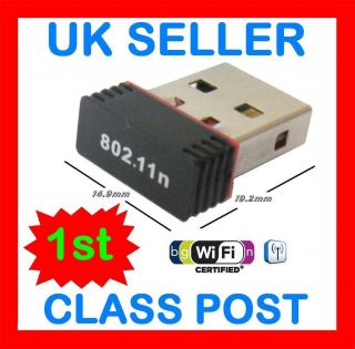 MINI WIRELESS N WiFi USB ADAPTER DONGLE REALTEK 8188C RASPBERRY Pi 