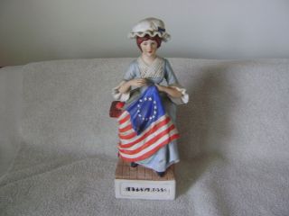 Betsy Ross Figure Decanter American Porcelain McCormick Distilling Co