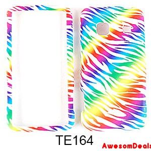Cell Phone Cover Case for Samsung Galaxy Prevail M820 Rainbow Zebra 