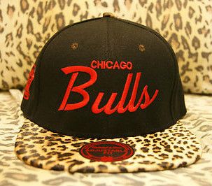 US Seller Chicago Bulls Leopard Black Snapback Hat