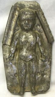 Rare Old Antique Metal Child Doll Chocolate Candy Mold #6180