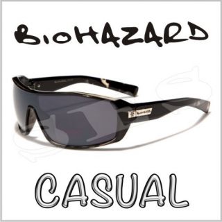 Biohazard Sunglasses Shades Mens Casual Black Trans