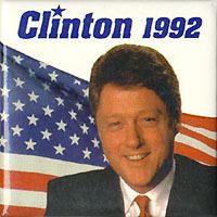 1992 Bill Clinton American Flag Campaign Button