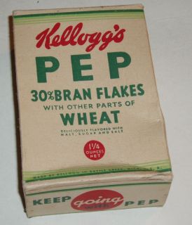  Pep Cereal Box Sample with Bill Cunningham Baseball Ad Kelloggs