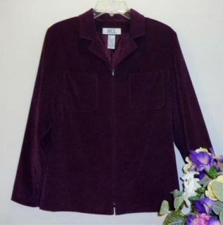 Bice Sag Harbor Womens Cranberry Zip Front Blazer Suit Jacket Size 8 