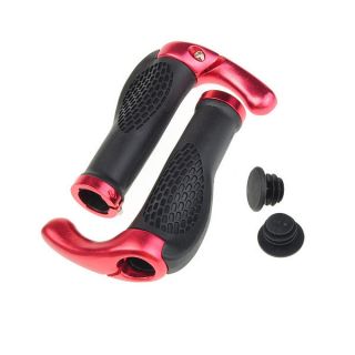 Bicycle Cycling LOCK ON Handlebar Grips Ends Black Rubber Mountain MTB 