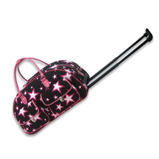 Pink Black Star Duffel Bag Rolling Luggage Suitcase