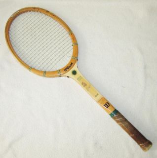 Vintage Wilson Billie Jean King Capri Wooden Tennis Raquet Strata Bow 