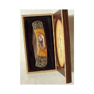 Neat Old West Western Billy The Kid Outlaw Folding Knife w Display Box 
