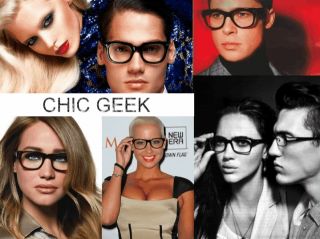 Big Retro Vintage Black Wayfarer Women Men Unisex Nerd Geek Eyeglasses 