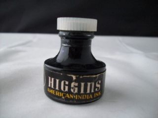 Vintage Higgins American India Black Drawing Ink Bottle