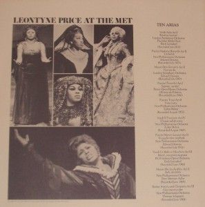 RARE 1976 Leontyne Price Great Artists at The Met LP