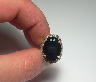 STERLING SILVER Vintage Handcrafted Black Onyx Marcasite Ring Sz 5 5