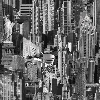 Black White 102503 New York City Scape Wallpaper
