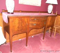  Inlaid Mahogany Bow Front Sideboard Buffet Cabinet Grand Rapids