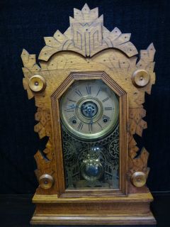 RARE ANTIQUE WILLIAM L GILBERT PARLOUR CLOCK 1891 HAWK MODEL 
