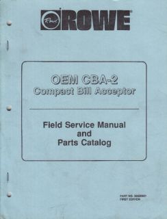 Rowe CBA 2 Compact Bill Acceptor Service Manual