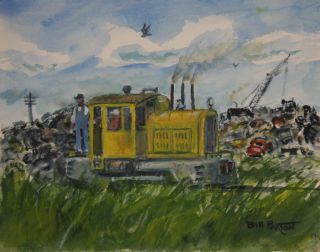 Bill Paxton 1930 2007 Maine Artist Train Whitcom Industrial Locomotive 