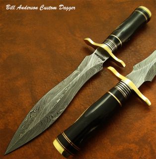 Bill Andersons Exquisite RARE 1 of A Kind Custom Damascus Art Dagger 