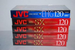 JVC Blank VHS Tapes SX & EHG High Performance Video Cassettes T 120 