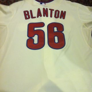    Philadelphia Phillies Game Worn Used Issued Joe Blanton Alt Jersey