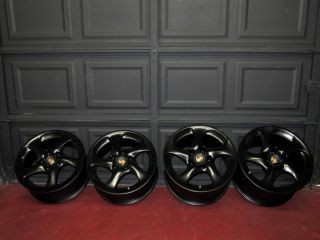 No Reserve Turbo Porsche BBs 18 Black Hollow Spoke Wheels 996 C4S 993 