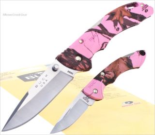   Bantam + Nano Folding Pocket Knife Combo Hunting Mossy Oak Pink Blaze