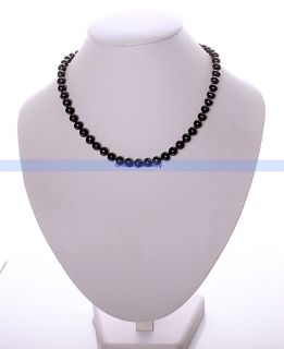   17 AAA 7 8mm Genuine Black Pearl Necklace FINDINGJEWELRY