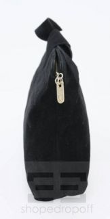 Salvatore Ferragamo Vintage Black Suede Tie Clutch Bag