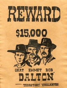 Wanted Posters Billy The Kid Dalton Bros Black Jack Sam Bass Enlist 