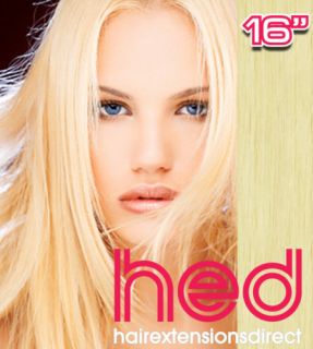 16 100 Human Hair Extensions Weft 60 Bleach Blonde