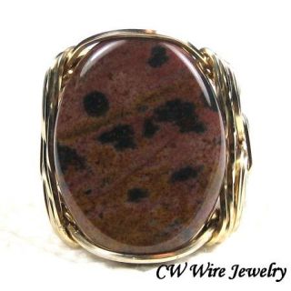 Fine Bloodstone Cabochon Ring 14k Rolled Gold Jewelry