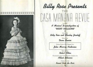 Billy Rose Presents Casa Manana Frontier Fiesta 1937 Souvenir Program 