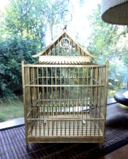   Decorative Plastic Bird Cage Birdcage Pagoda Style Asian Decor