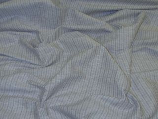   French Pin Stripe Linen Denim Blue Hever Extra Wide Curtain