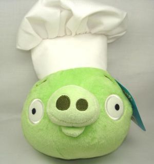 New Angry Birds Green 6 Pig Piglet Plush with Chef Hat No Sound No 
