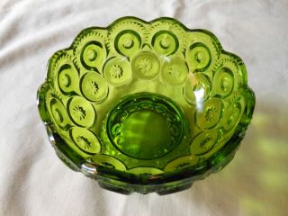 Vintage L.E. Smith Pattern Glass Moon & Star Compote Candy Dish Bowl 