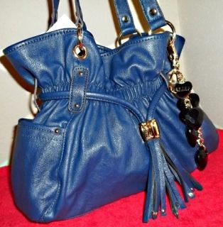 Handbag Kathy VanZeeland NWT Tassel Dazzle Blue Belted Shopper Purse 
